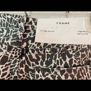 Frame Animal print High rise skinny jeans size 26